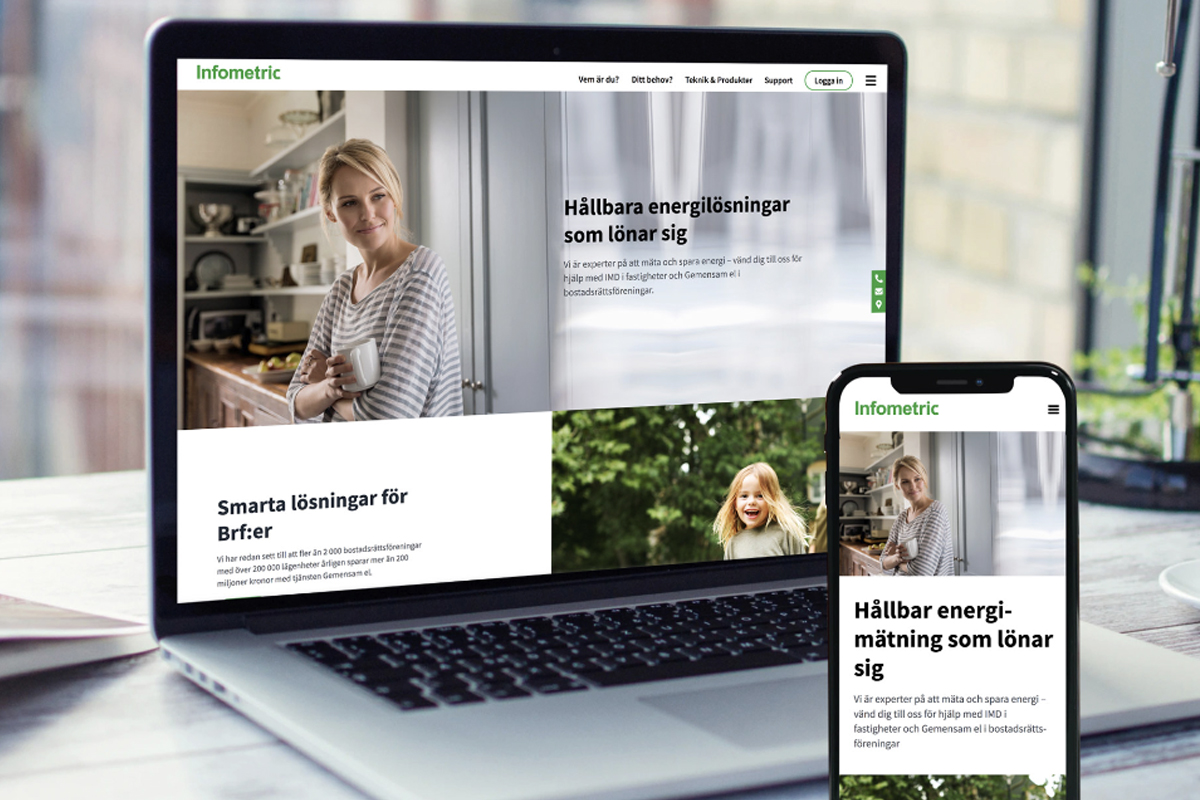 Infometrics webbplats i dator och mobil