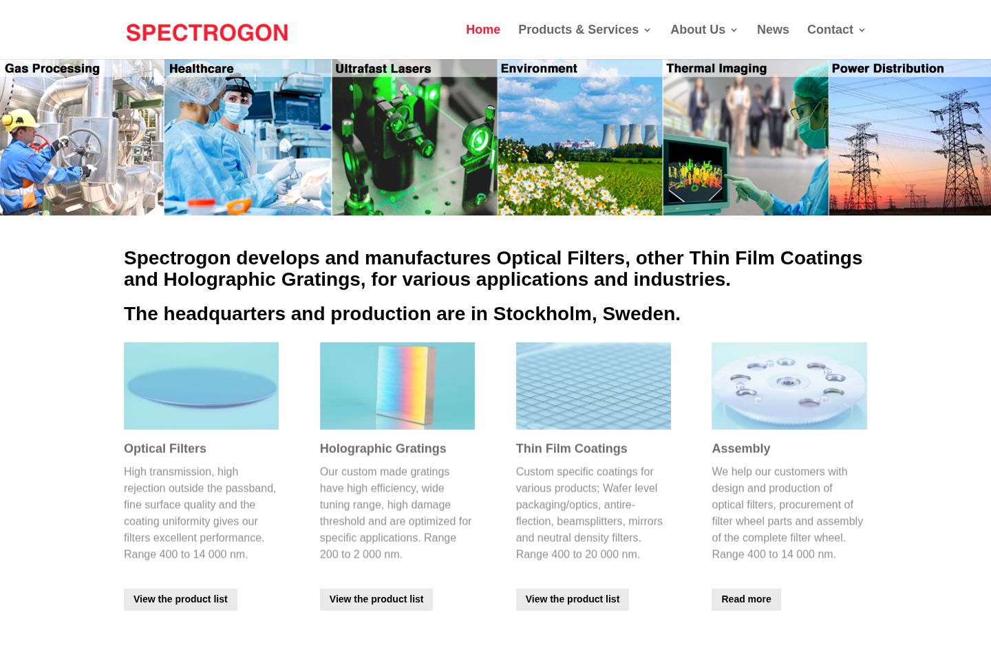 Spectrogons webbplats